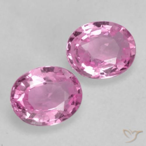 Gemas de Zafiro Rosado medio natural de 0.67 ct, Ovalada, VVS-VS