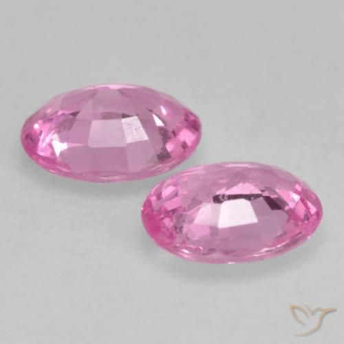 Gemas de Zafiro Rosado medio natural de 0.67 ct, Ovalada, VVS-VS