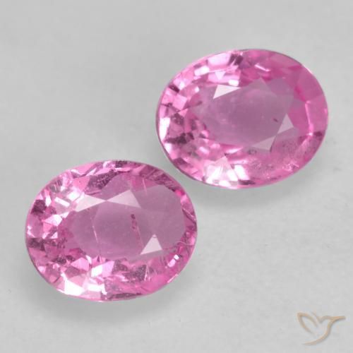 Gemas de Zafiro Rosado intenso natural de 0.88 ct, Ovalada, VS