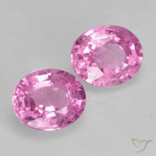 Gemas de Zafiro Rosado medio natural de 0.87 ct, Ovalada, VS