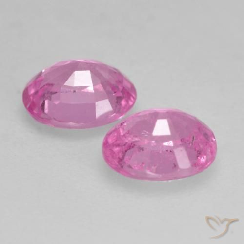 Gemas de Zafiro Rosado medio natural de 0.87 ct, Ovalada, VS