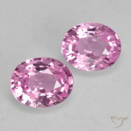 Gemas de Zafiro Rosado medio natural de 0.81 ct, Ovalada, VVS-VS