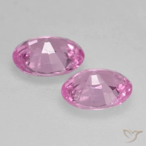 Gemas de Zafiro Rosado medio natural de 0.81 ct, Ovalada, VVS-VS