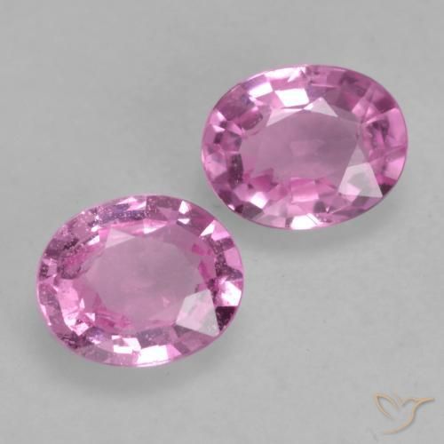 Gemas de Zafiro Rosado medio natural de 0.77 ct, Ovalada, VS