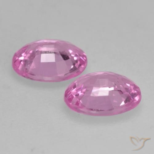 Gemas de Zafiro Rosado medio natural de 0.77 ct, Ovalada, VS