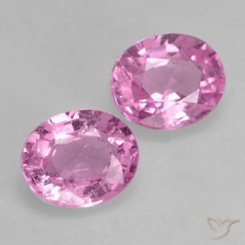 Gemas de Zafiro Rosado medio natural de 0.83 ct, Ovalada, VS