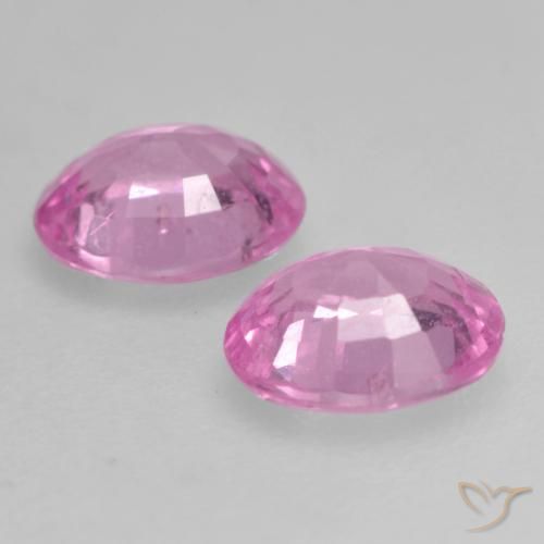 Gemas de Zafiro Rosado medio natural de 0.83 ct, Ovalada, VS