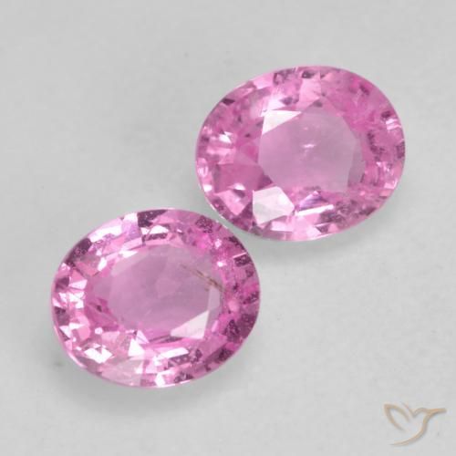 Gemas de Zafiro Rosado púrpura real natural de 0.83 ct, Ovalada, VS