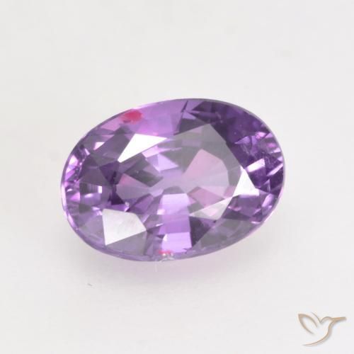 Zafiro Violeta púrpura natural de 0.81 ct, Ovalada, VVS-VS