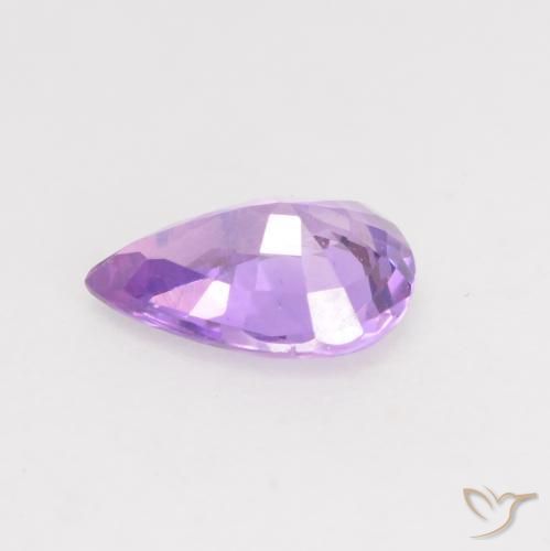 Zafiro Violeta iris natural de 0.63 ct, En forma de pera, VVS-VS