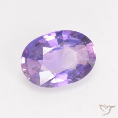 Zafiro Violeta rosáceo claro natural de 0.66 ct, Ovalada, VVS-VS