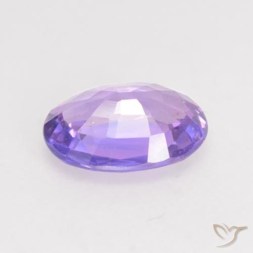 Zafiro Violeta rosáceo claro natural de 0.66 ct, Ovalada, VVS-VS
