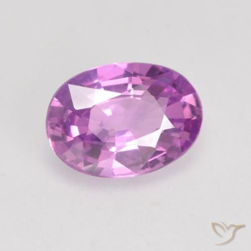 Zafiro Púrpura intenso natural de 0.59 ct, Ovalada, VVS-VS