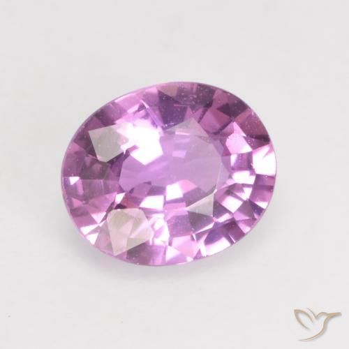 Zafiro Púrpura rosado natural de 0.76 ct, Ovalada, VVS-VS