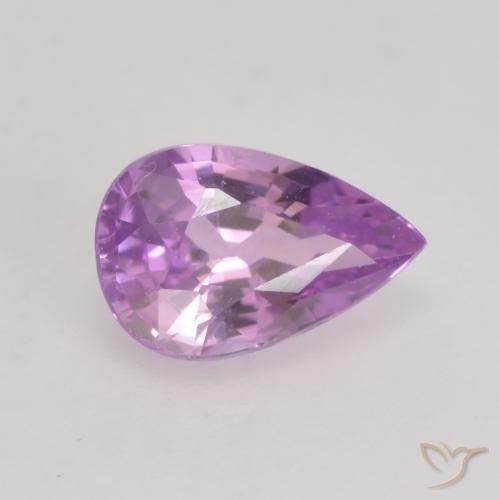 Zafiro Púrpura violeta rosáceo natural de 0.63 ct, En forma de pera, VVS-VS