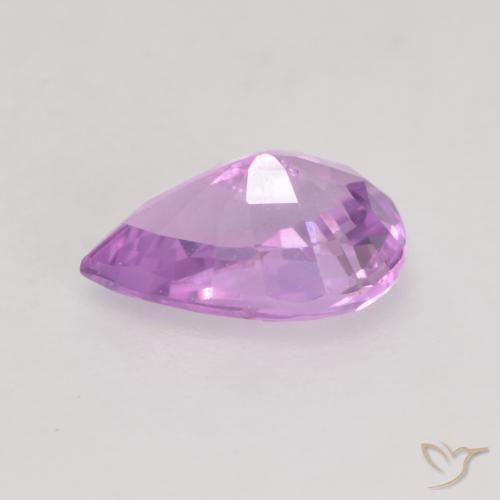 Zafiro Púrpura violeta rosáceo natural de 0.63 ct, En forma de pera, VVS-VS