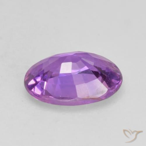 Zafiro Violeta púrpura natural de 0.70 ct, Ovalada, VVS-VS