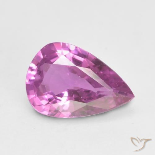 0.60ct Natural Púrpura intenso Zafiro, En forma de pera, VVS-VS