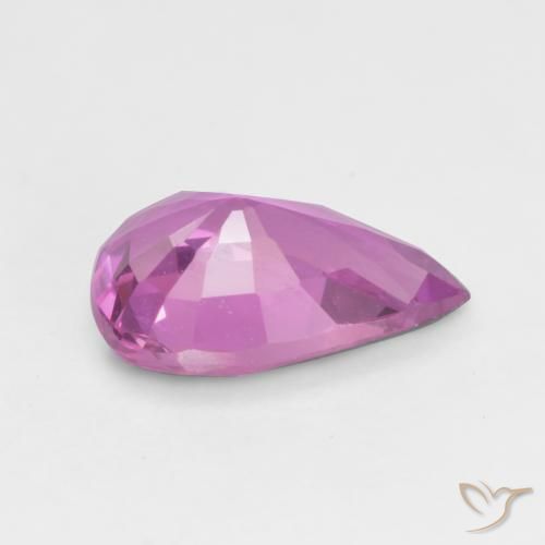 Zafiro Púrpura intenso natural de 0.60 ct, En forma de pera, VVS-VS