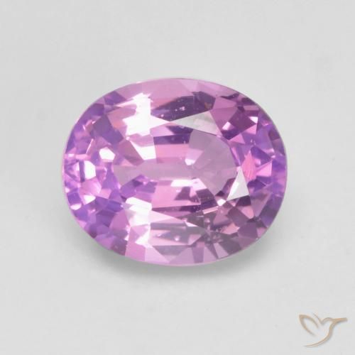 0.65ct Natural Púrpura rosáceo intenso Zafiro, Ovalada, VVS-VS