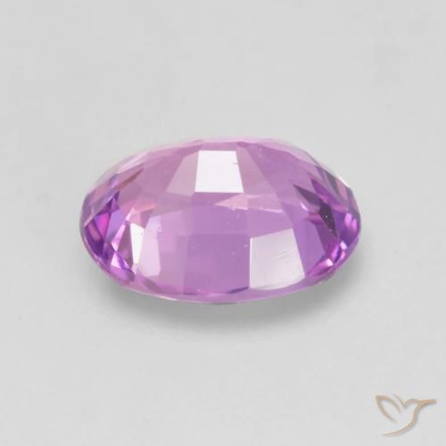 Zafiro Púrpura rosáceo intenso natural de 0.65 ct, Ovalada, VVS-VS