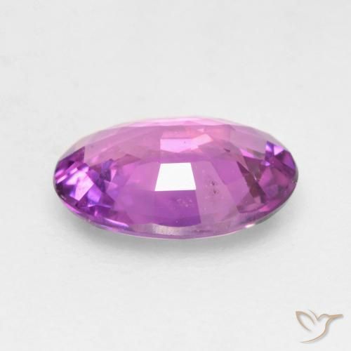 Zafiro Púrpura eléctrico natural de 0.55 ct, Ovalada, VVS-VS