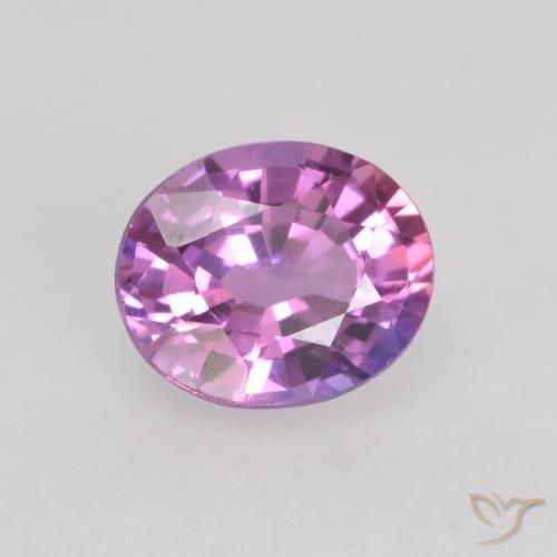 Zafiro Púrpura rosado natural de 0.73 ct, Ovalada, VVS-VS