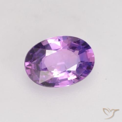 Zafiro Violeta oscuro natural de 0.68 ct, Ovalada, VVS