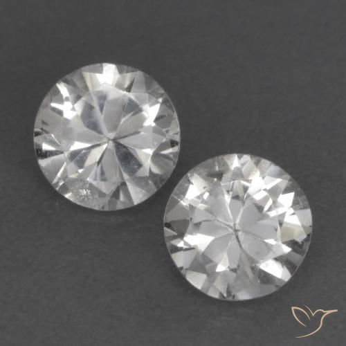 Gemas de Zafiro Blanco natural de 0.68 ct, Redondo, VS