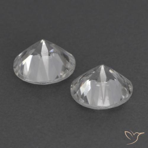 Gemas de Zafiro Blanco natural de 0.68 ct, Redondo, VS