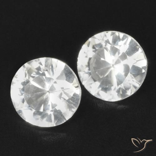 Gemas de Zafiro Blanco natural de 0.68 ct, Redondo, VS