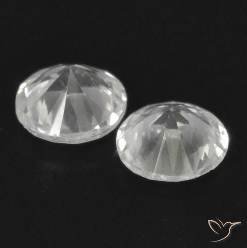 Gemas de Zafiro Blanco natural de 0.68 ct, Redondo, VS