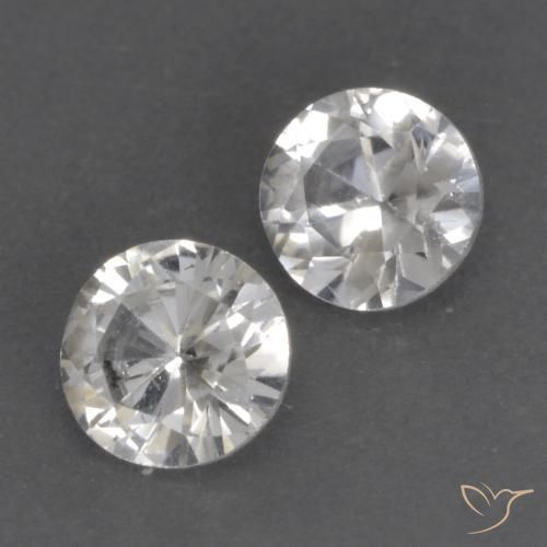 Gemas de Zafiro Blanco natural de 0.78 ct, Redondo, VS