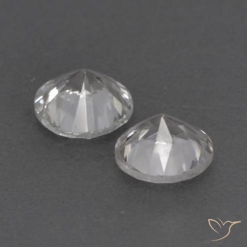 Gemas de Zafiro Blanco natural de 0.78 ct, Redondo, VS