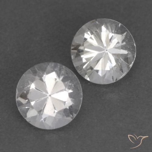 Gemas de Zafiro Blanco natural de 0.77 ct, Redondo, VS