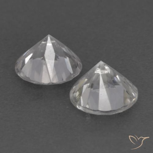 Gemas de Zafiro Blanco natural de 0.77 ct, Redondo, VS