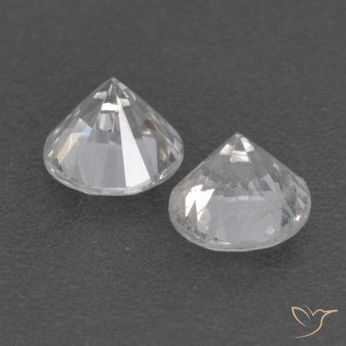Gemas de Zafiro Blanco natural de 0.71 ct, Redondo, VS