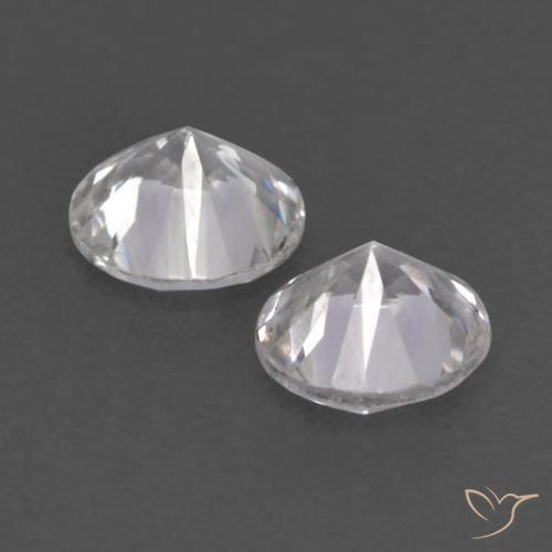 Gemas de Zafiro Blanco natural de 0.80 ct, Redondo, VS
