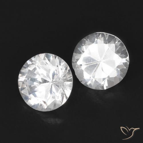 Gemas de Zafiro Blanco natural de 0.68 ct, Redondo, VS