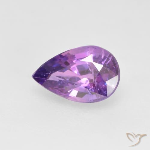 Zafiro Púrpura eléctrico natural de 0.67 ct, En forma de pera, VS