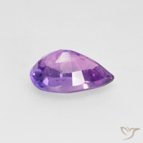 Zafiro Púrpura eléctrico natural de 0.67 ct, En forma de pera, VS