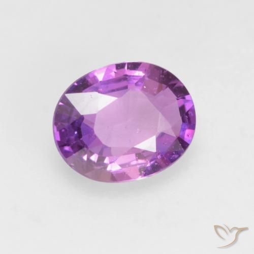 Zafiro Púrpura medio natural de 0.57 ct, Ovalada, VS