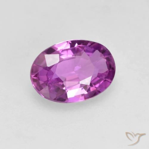 Zafiro Púrpura intenso natural de 0.47 ct, Ovalada, VVS-VS