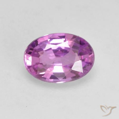 0.61ct Natural Púrpura rosáceo intenso Zafiro, Ovalada, VVS-VS
