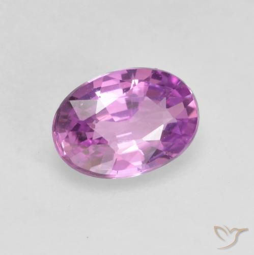 Zafiro Púrpura rosáceo intenso natural de 0.61 ct, Ovalada, VVS-VS