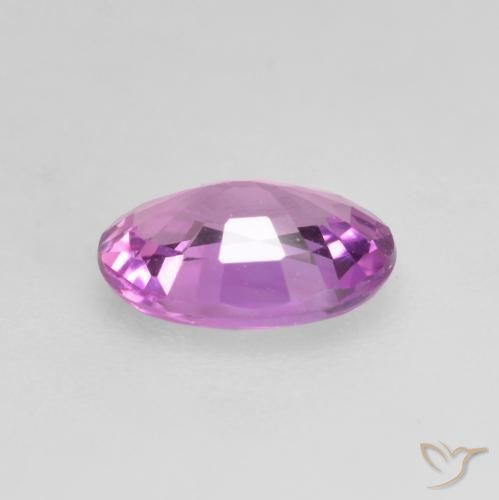 Zafiro Púrpura rosáceo intenso natural de 0.61 ct, Ovalada, VVS-VS