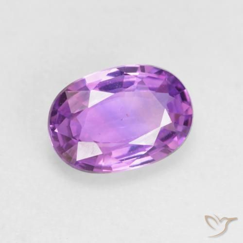 Zafiro Púrpura violeta natural de 0.64 ct, Ovalada, VVS-VS