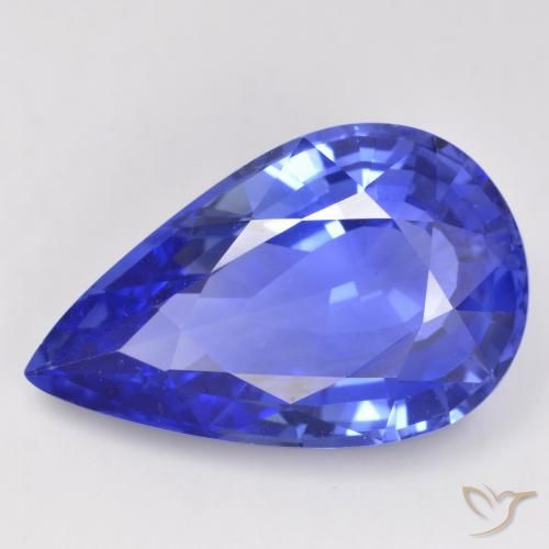 Zafiro Azul aciano natural de 12.22 ct, En forma de pera, IF