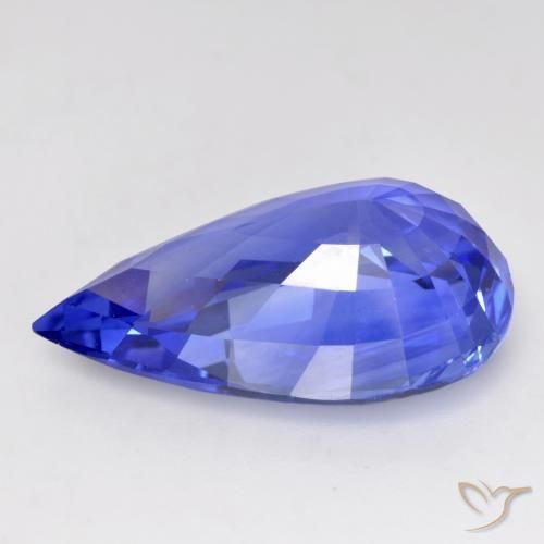 Zafiro Azul aciano natural de 12.22 ct, En forma de pera, IF