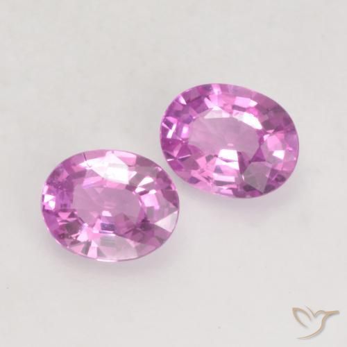 Gemas de Zafiro Rosado púrpura natural de 0.75 ct, Ovalada, VS